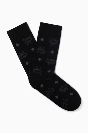 Monogram Socks in Cotton Knit