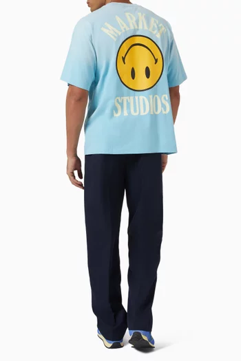 Smiley Upside Down Lockup T-shirt in Cotton