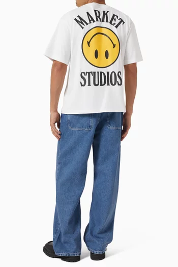 Smiley Upside Down Lockup T-shirt in Cotton