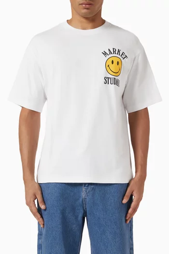 Smiley Upside Down Lockup T-shirt in Cotton