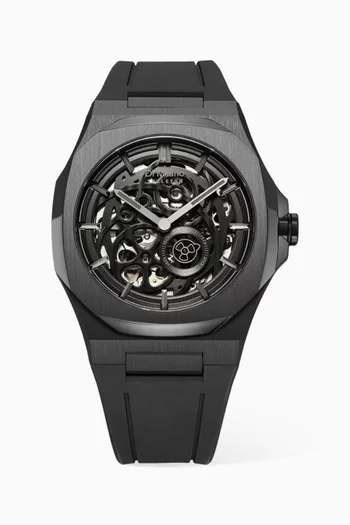 Skeleton Rubber Watch, 41.5mm