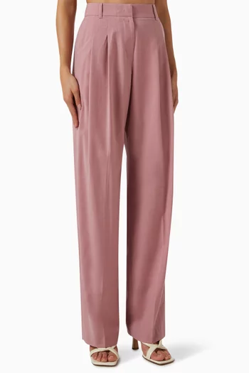 Gelso Pleated Wide-Leg Trousers in Lyocell Blend