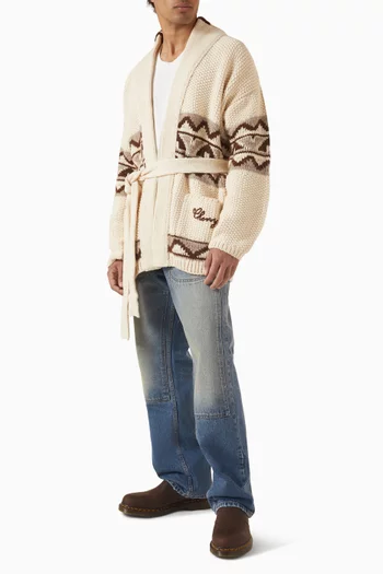 بنطال جينز ويسترن بطبقتين على الركبة دينم