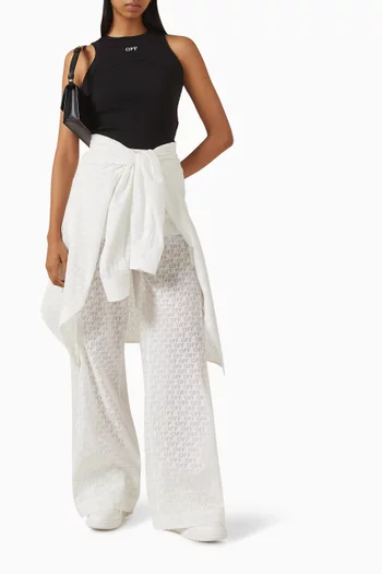 بلوزة بلا أكمام بشعار الماركة قطن