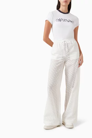 تي شيرت مطرز بشعار الماركة قطن