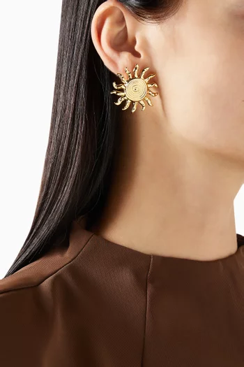 The Ibiza Sun Earrings in 14kt Gold-plated Brass