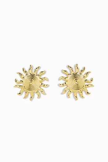 The Ibiza Sun Earrings in 14kt Gold-plated Brass