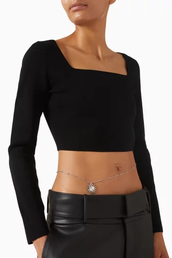 سلسلة خصر ذا إيبيزا سن نحاس مطلي روديوم