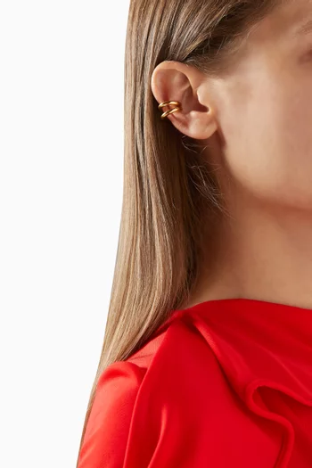 طقم أقراط ذا غراندا محيطة بالأذن نحاس بلون ذهبي، قطعتان