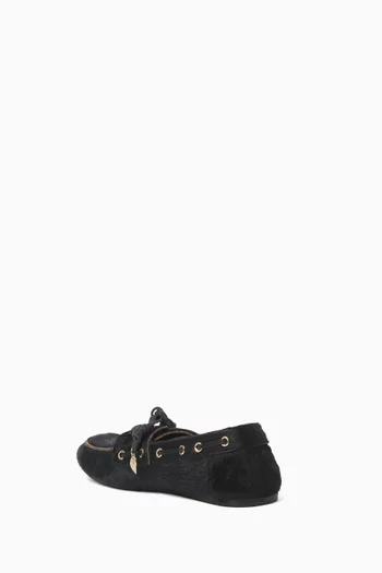 Pliaria Boat Shoes in Pony Hair & Leather