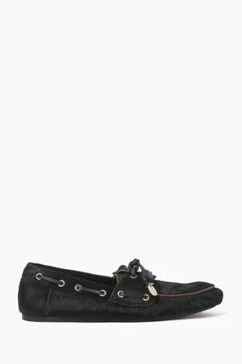 Pliaria Boat Shoes in Pony Hair & Leather