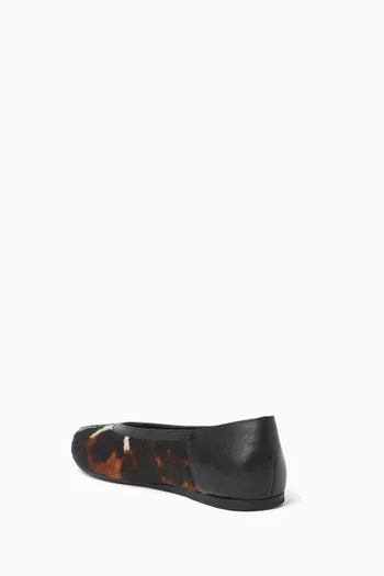 Aeropi Ballerina Flats in Pony Hair & Leather