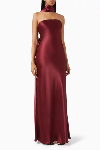 The Lilia Maxi Dress in Satin