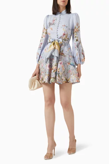 Rebellion Button Mini Dress in Linen