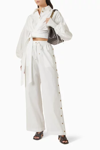 بلوزة ربيلين بتصميم ملفوف بوبلين