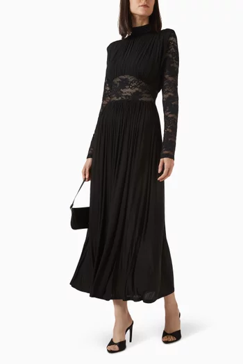 Rebellion Draped Dress in Lace & Jersey