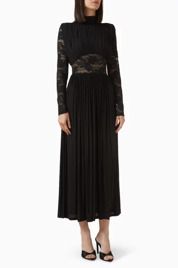 Rebellion Draped Dress in Lace & Jersey