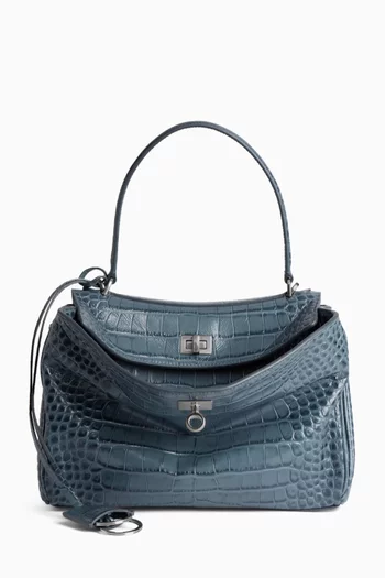 Small Rodeo Handbag in Croc-embossed Calfskin