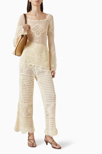 Wesley Crochet Pants in Cotton