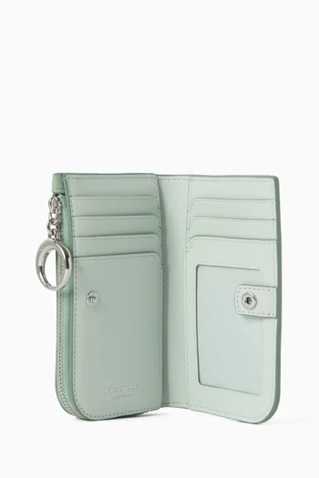 محفظة هالو صغيرة بتصميم ثنائي الطي جلد