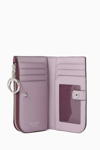 محفظة هالو صغيرة بتصميم ثنائي الطي جلد