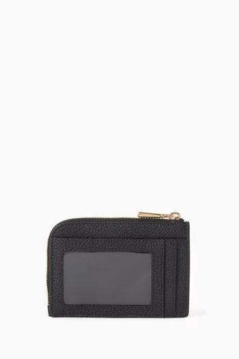 حافظة بطاقات ميني بسحّاب جلد