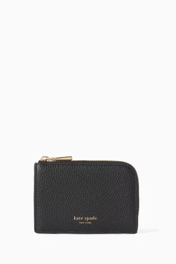 حافظة بطاقات ميني بسحّاب جلد