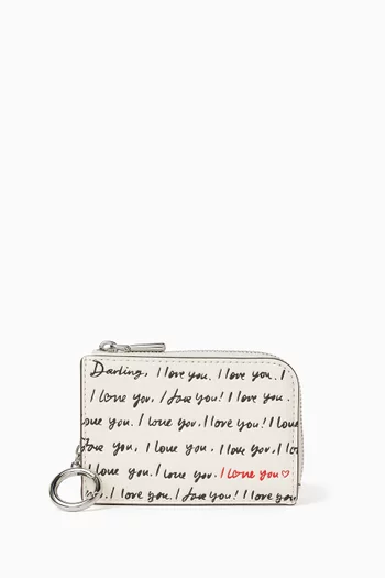 Mini "I Love You" Card Case in Leather