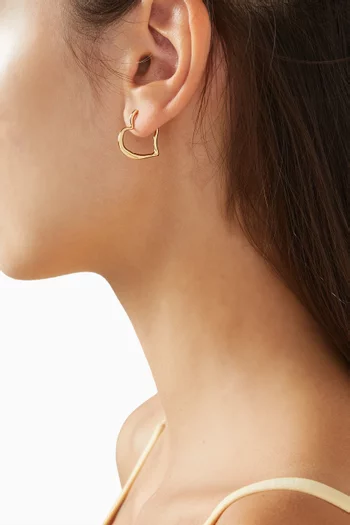 Amour Huggie Earrings in Gold-plated Metal