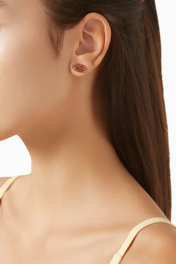 Hit The Town Lips Earrings in Plated Metal