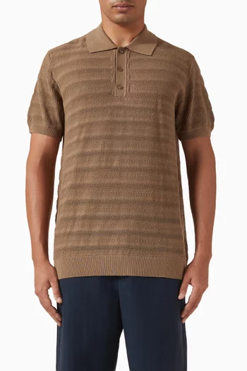 Vidal Jacquard Polo Shirt in Cotton