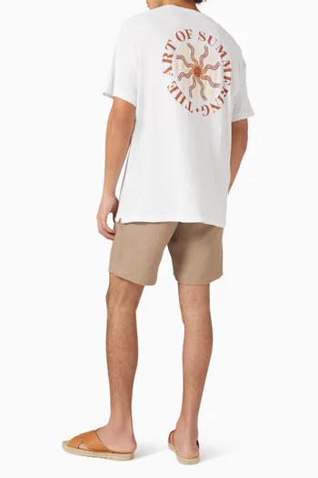 تي شيرت دينيس بطبعة قطن وكتان