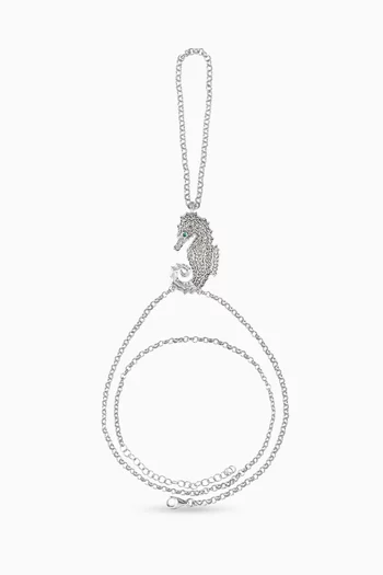 سوار ميني بحلية حصان البحر برونز مطلي بالبلاتين