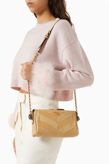 Small Panthea Swarovski® Shoulder Bag in Nappa Leather