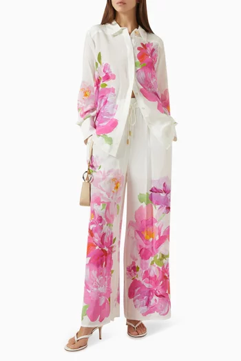 بنطال أتوميك مزين بنقشة حرير