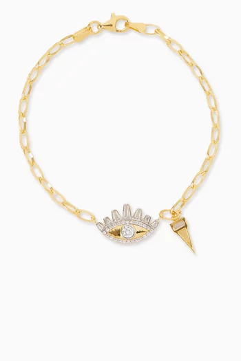 سوار بحلية عين الحسود فضة إسترلينية مطلية ذهب عيار 24