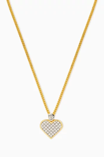 قلادة بدلاية قلب فضة مطلية ذهب عيار 24