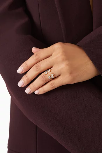 خاتم دافني فضة مطلية ذهب عيار 24