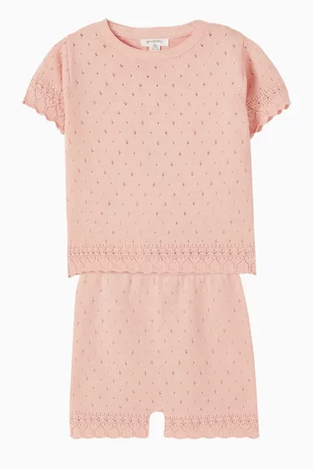 Scalloped Knit Set in Organic Cotton