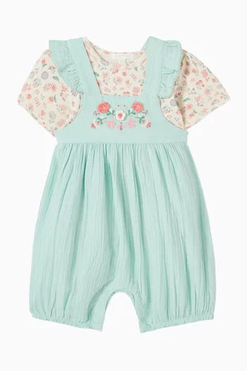 Embroidered Overall Set