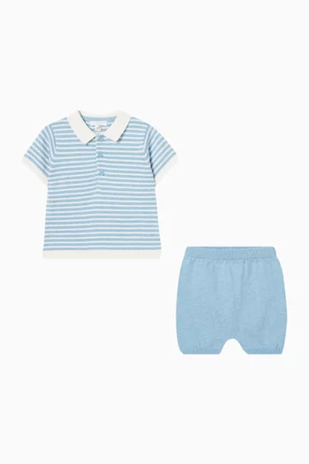 طقم بولو منسوج