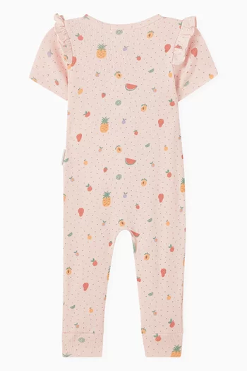 Fruity Pointelle Zip Growsuit in Organic Cotton