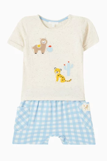 طقم تي شيرت وشورت قطن عضوي