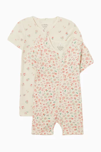 Short Growsuits, Pack of 2