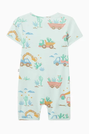 لباس قطعة واحدة بسحاب قصير ونقشة زهور 