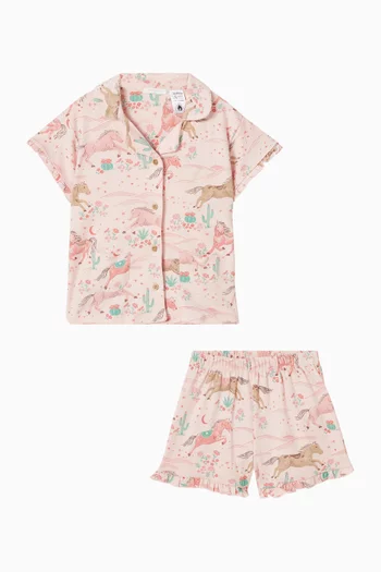 Desert Horses Pyjama Set in Organic Cotton