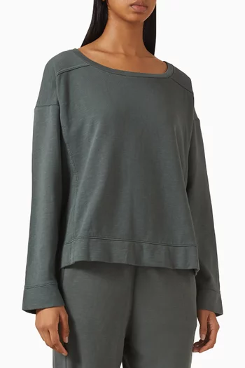 Garment-dyed Sweatshirt in Organic-cotton