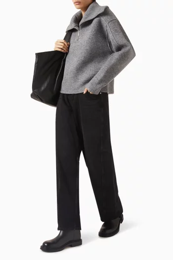 Ovoid Wide-leg Jeans in Denim