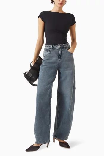 Ovoid Wide-leg Jeans in Denim