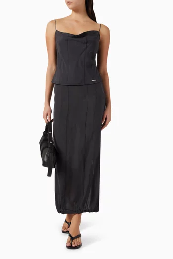 Whiplash Skirt in Cupro